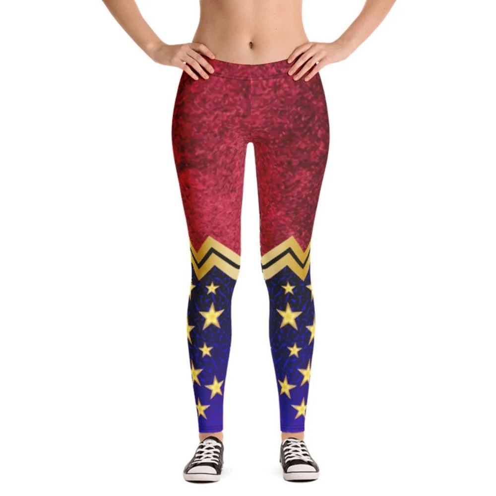 Tide Fam Wonder Woman Printed Full Length Leggings, Women's XL
